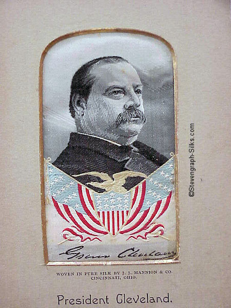 portrait image of President Cleveland, with Mannion printed credit