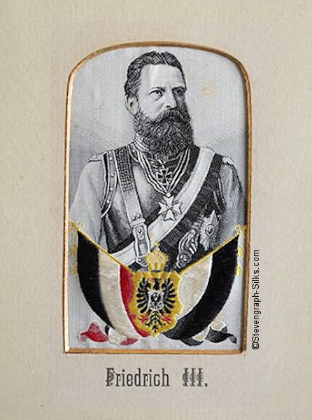 Portrait silk image of Friedrich III of Germany