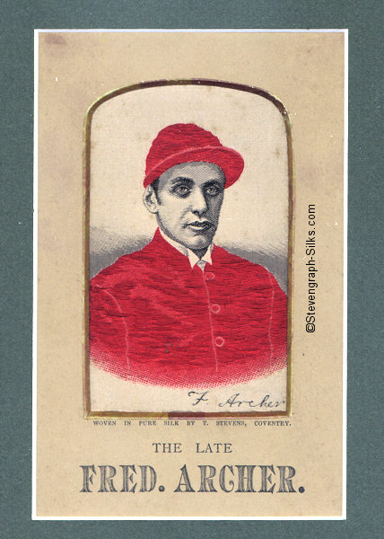 The Late Fred Archer - with scarlet jacket, sleeves and cap