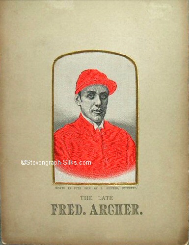 The Late Fred Archer - with scarlet jacket, sleeves and cap