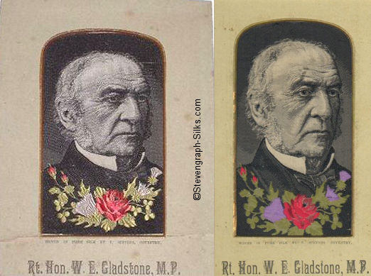 comparison of two images of Gladstone. The image on the left is the smaller head version, whilst that on the right is the equivalent so296 normal version.