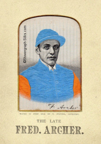 The Late Fred Archer - with Blue cap and jacket, and orange sleeves