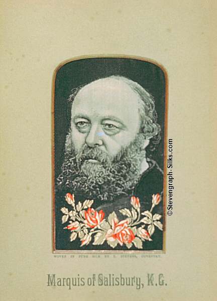 Image of the Marquis of Salisbury, K.G, with orange flowers.