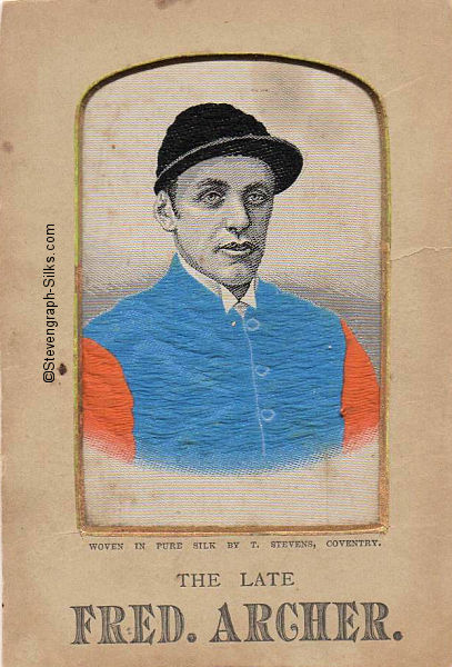 The Late Fred Archer - with Blue jacket, orange sleeves and black cap