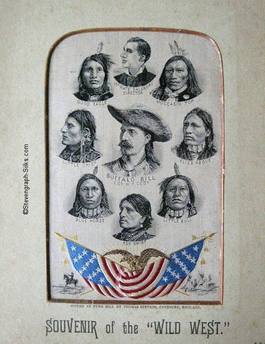 Image of Buffalo Bill (Col. W.F. Cody), together with 7 American Red Indian chiefs and one other portrait