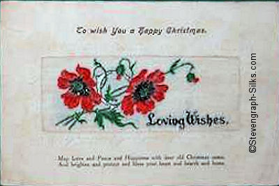 Alpha series postcard with image of red poppies and title words