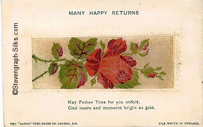 Stevens Alpha series postcard with red rose