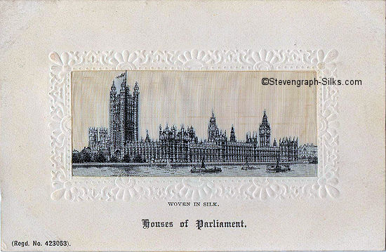 Black and white view of Houses of Parliament, London