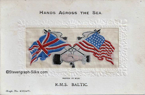 Image of silk associated with these Hands Across the Seas postcards