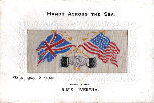 Image of silk associated with these Hands Across the Seas postcards