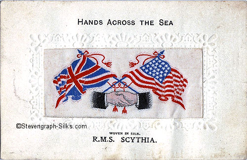 Image of silk associated with these Hands Across the Seas postcards