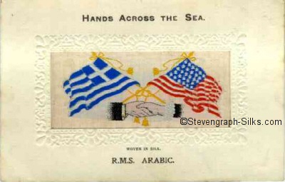Image of silk associated with these Hands Across the Seas postcard