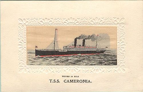 Ocean liner with two funnels and two masts