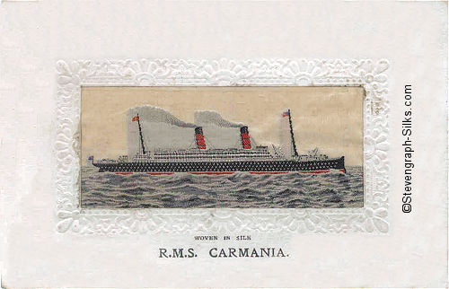 Ocean liner with two funnels and two masts
