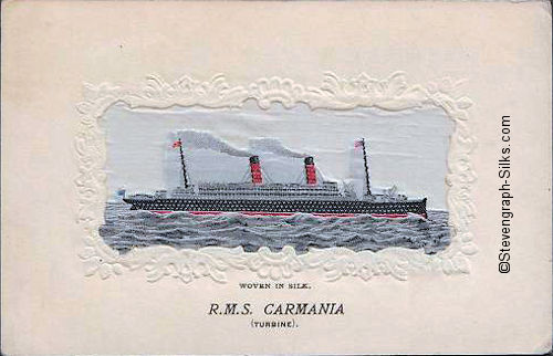Ocean liner with two funnels and two masts