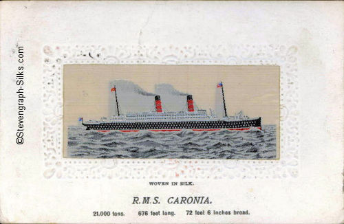 Ocean liner with two funnels and two masts