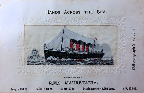 Ocean liner with four funnels and two masts