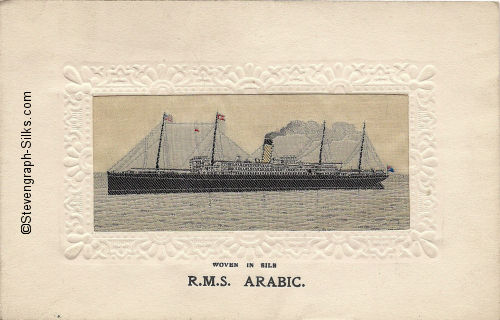 Ocean liner with one funnels and four masts