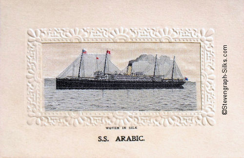 Ocean liner with one funnel and four masts