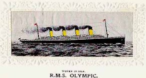 Stevens ship silk postcard of R.M.S. Olympic