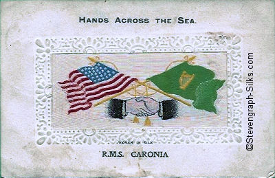 Hands Across The Sea silk postcard