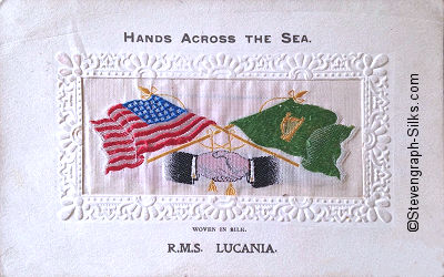 Hands Across The Sea silk postcard