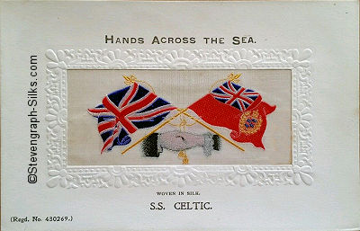 Hands Across The Sea silk postcard