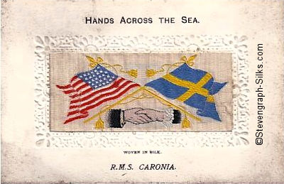 Hands Across The Sea silk postcard