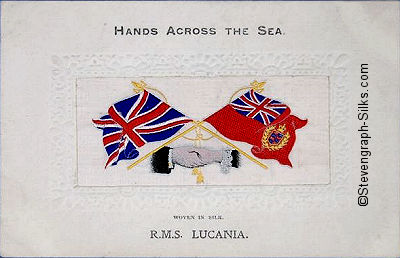 Hands Across The Sea silk postcard