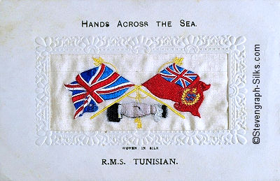 Hands Across The Sea silk postcard