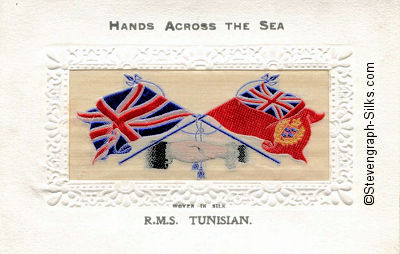 Hands Across The Sea silk postcard