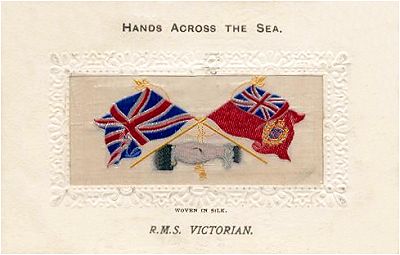 Image of silk associated with these Hands Across the Seas postcards