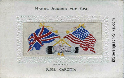 Hands Across The Sea silk postcard