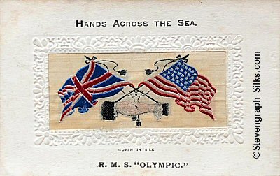 Hands Across The Sea silk postcard