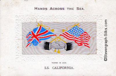 Hands Across the Sea silk postcard