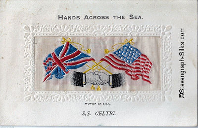 Hands Across The Sea silk postcard