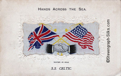 Hands Across The Sea silk postcard