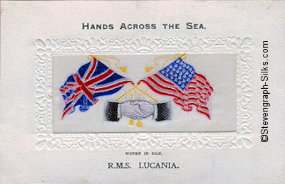 Hands Across The Sea silk postcard