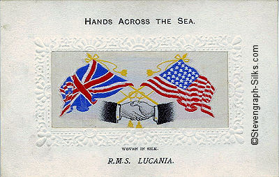 Hands Across The Sea silk postcard