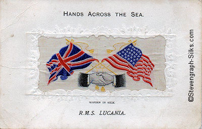 Hands Across The Sea silk postcard