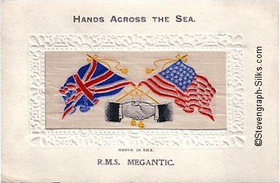 Hands Across The Sea silk postcard