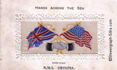 Hands Across The Sea silk postcard