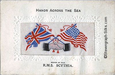 Hands Across The Sea silk postcard