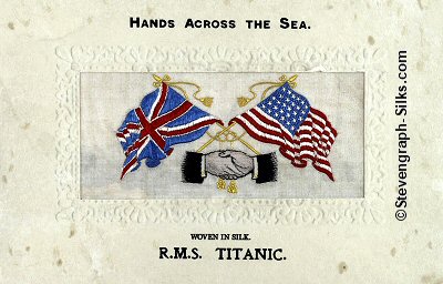 image of shaking hands, flags and tassles