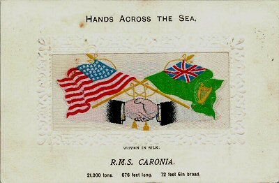 Hands Across The Sea silk postcard