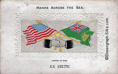 Hands Across The Sea silk postcard