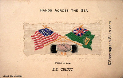 Hands Across The Sea silk postcard