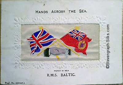 Hands Across the Sea silk postcard