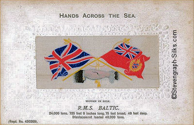 Hands Across the Sea silk postcard